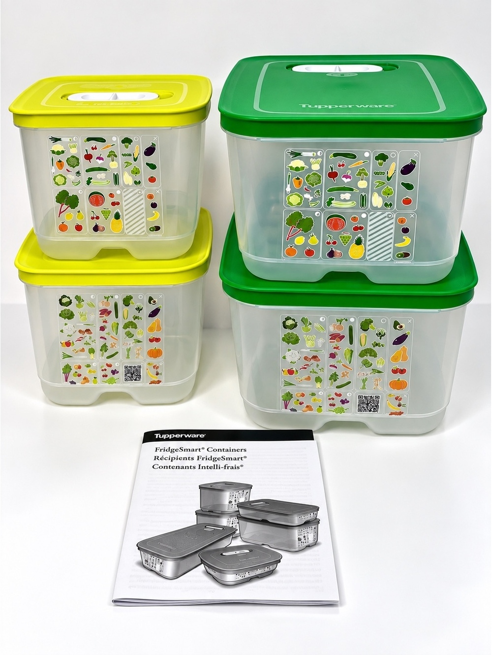 Tupperware FridgeSmart 4 Piece Produce Storage Container Set New